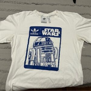 Adidas White and Blue R2-D2 Short Sleeve Tee